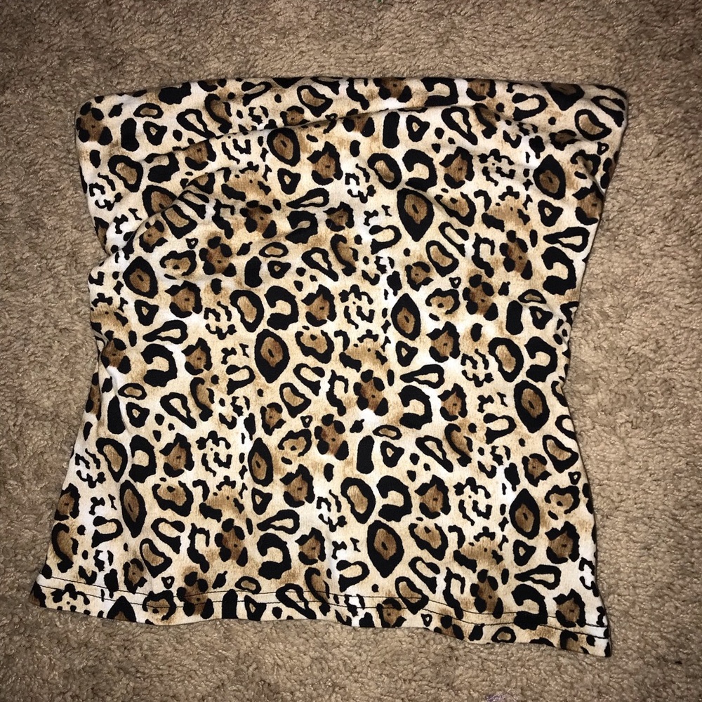Cheetah Print Tube Crop Top